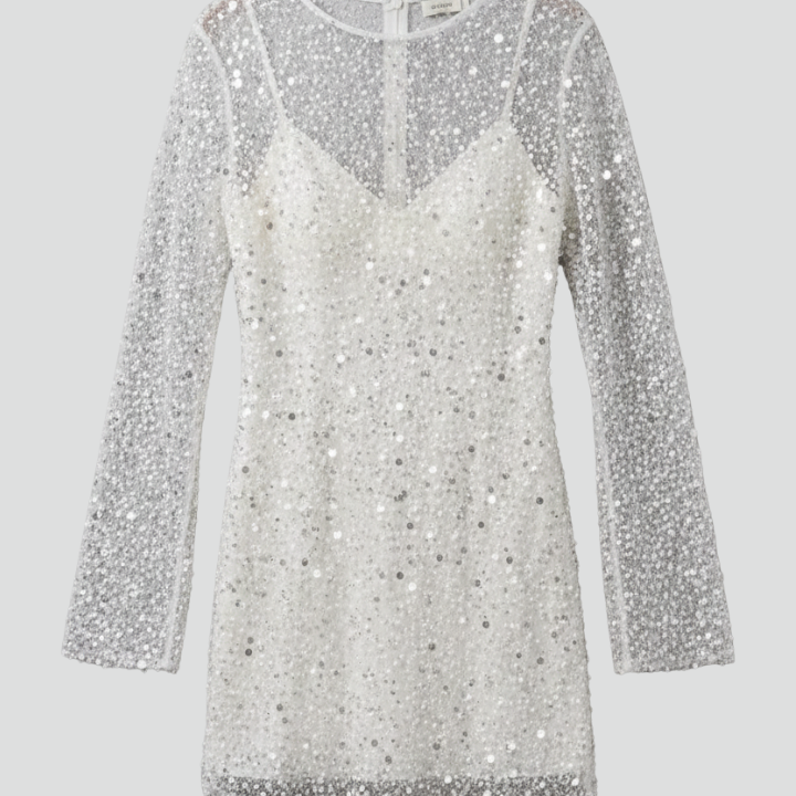 Women Mini Dress with Mesh Overlay and Sleeveless Underlayer