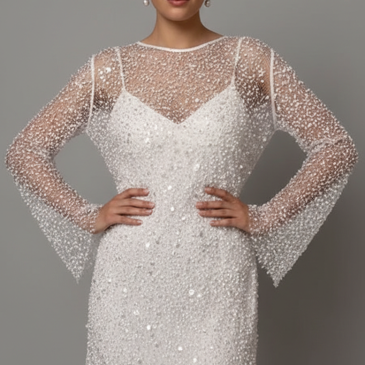 Women Mini Dress with Mesh Overlay and Sleeveless Underlayer