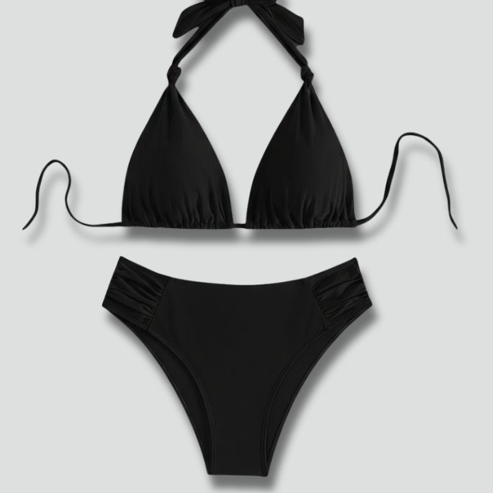 Women’s Bikini Set with Triangle Top and Tie Straps