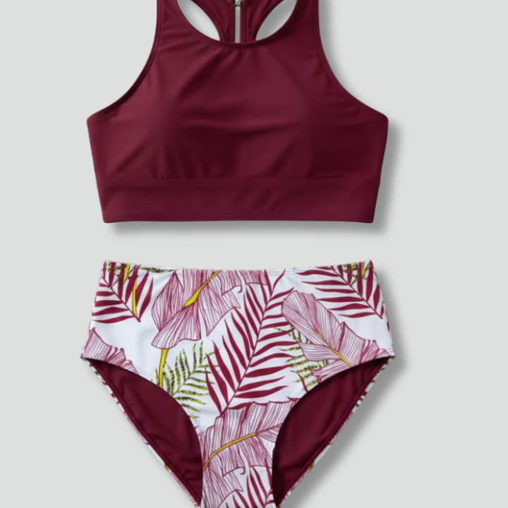 Women’s Bikini Set with Wrap Top and High Waist