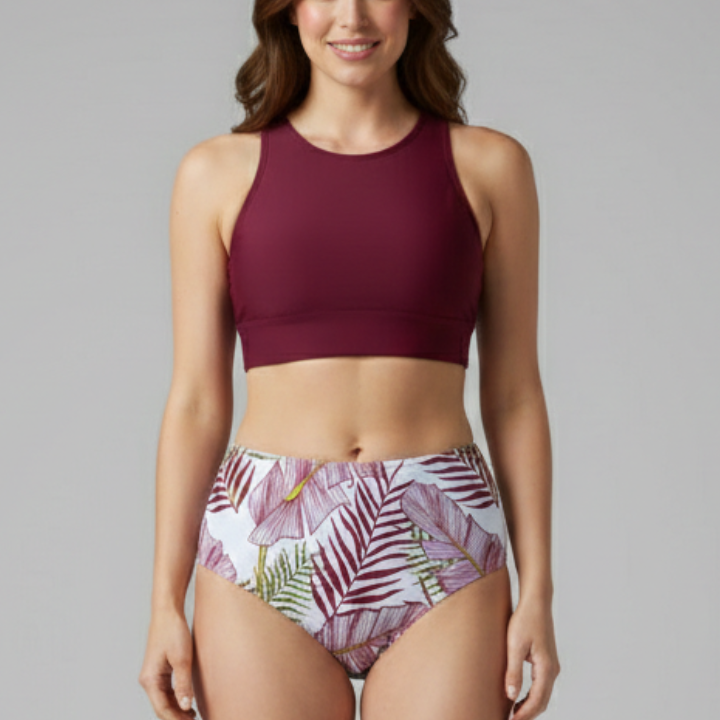Women’s Bikini Set with Wrap Top and High Waist