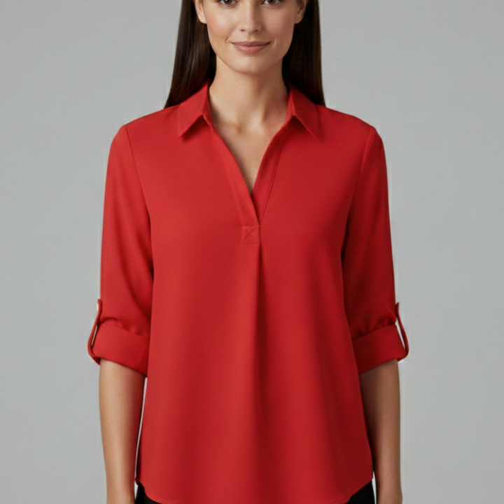 Women’s Blouse with Collar and Button Closure