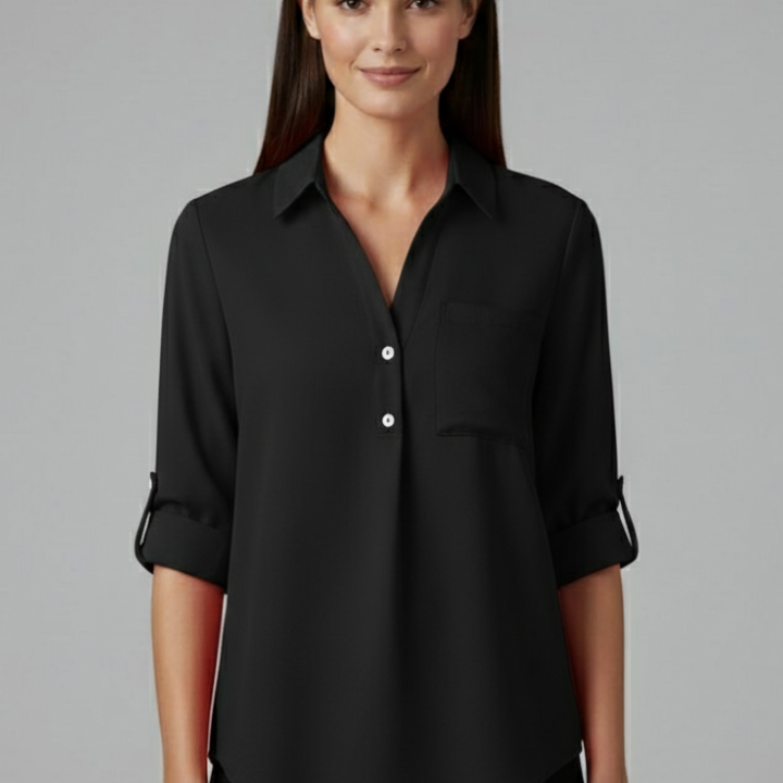 Women’s Blouse with Collar and Button Closure