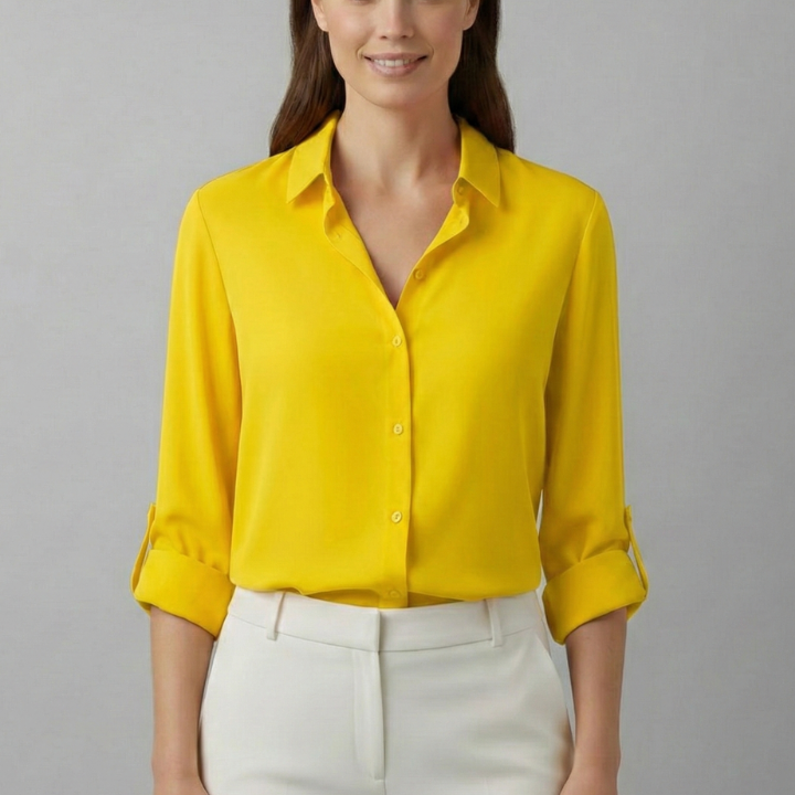 Women’s Blouse with Collar and Button Fastening