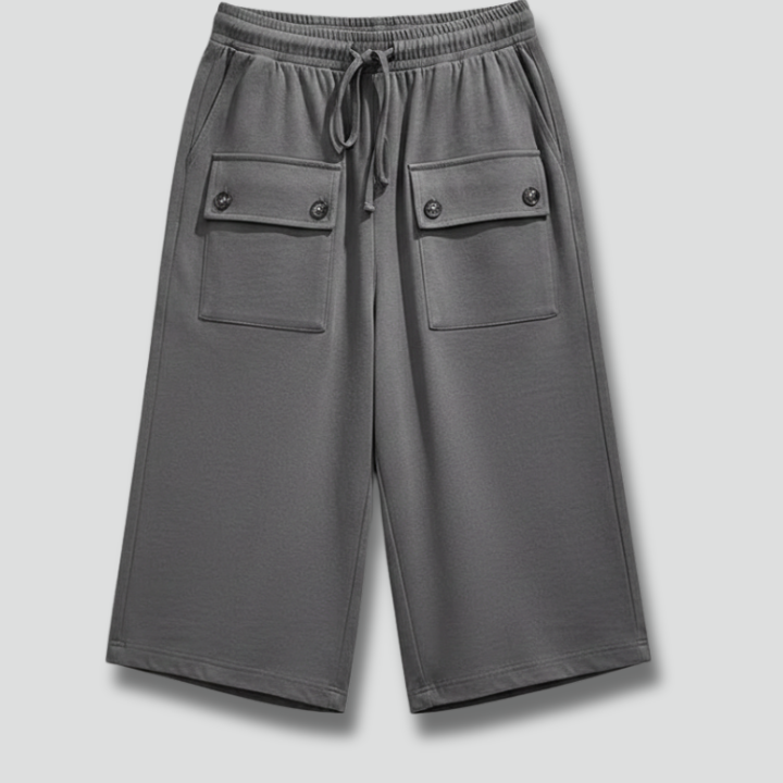 Women’s Knee Length Shorts with Elastic Waist and Pockets