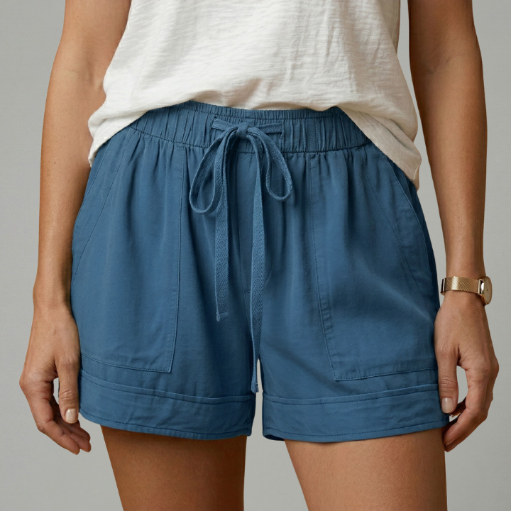 Women’s Shorts with Drawstring Waist and Relaxed Fit