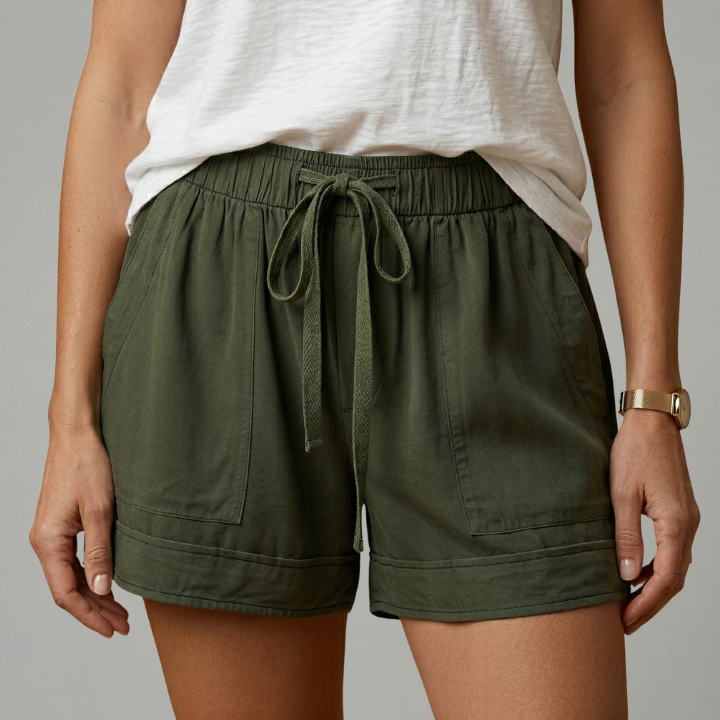 Women’s Shorts with Drawstring Waist and Relaxed Fit