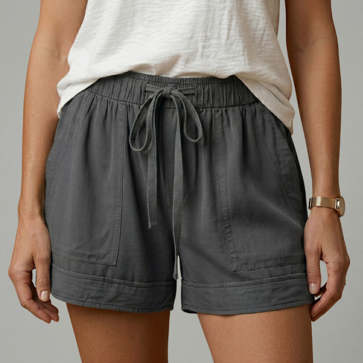 Women’s Shorts with Drawstring Waist and Relaxed Fit