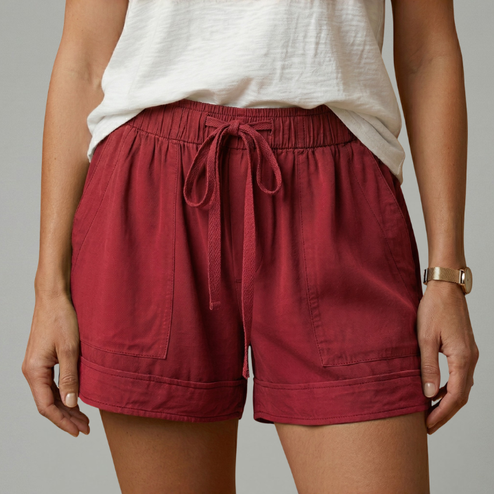Women’s Shorts with Drawstring Waist and Relaxed Fit
