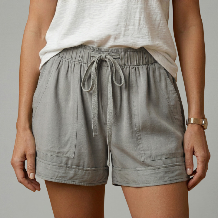 Women’s Shorts with Drawstring Waist and Relaxed Fit
