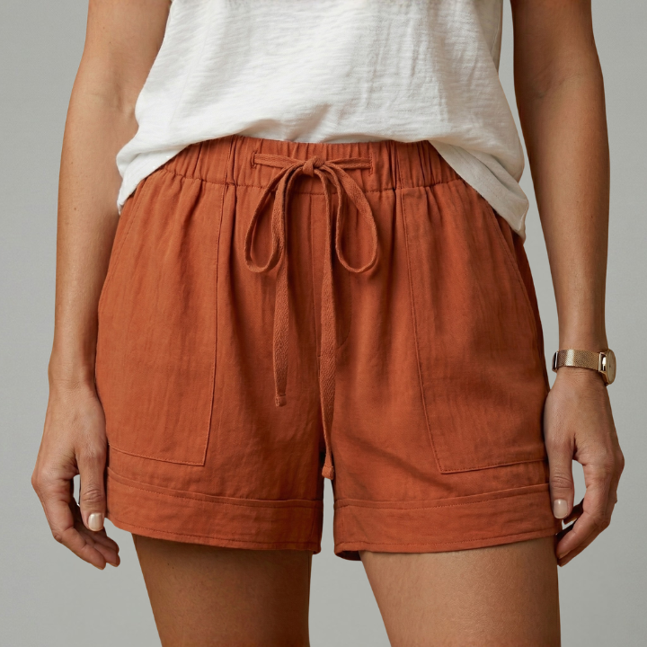 Women’s Shorts with Drawstring Waist and Relaxed Fit