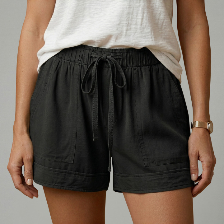 Women’s Shorts with Drawstring Waist and Relaxed Fit