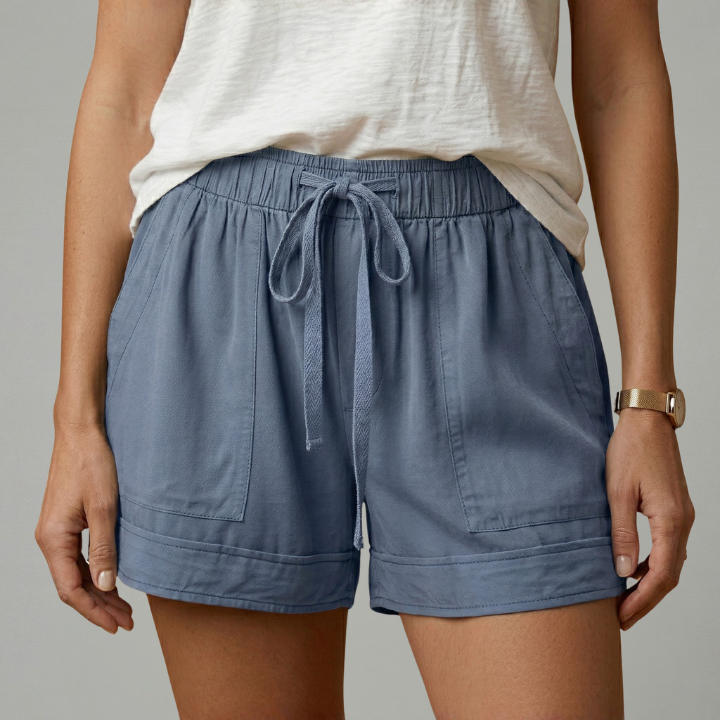 Women’s Shorts with Drawstring Waist and Relaxed Fit