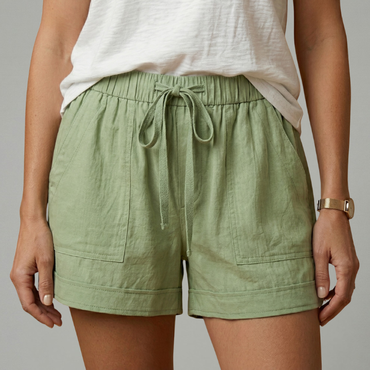 Women’s Shorts with Drawstring Waist and Relaxed Fit