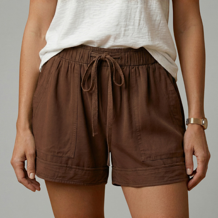 Women’s Shorts with Drawstring Waist and Relaxed Fit