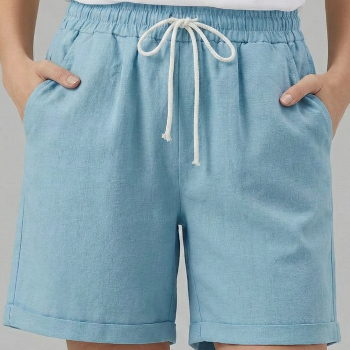 Women’s Shorts with Drawstring Waist and Side Pockets