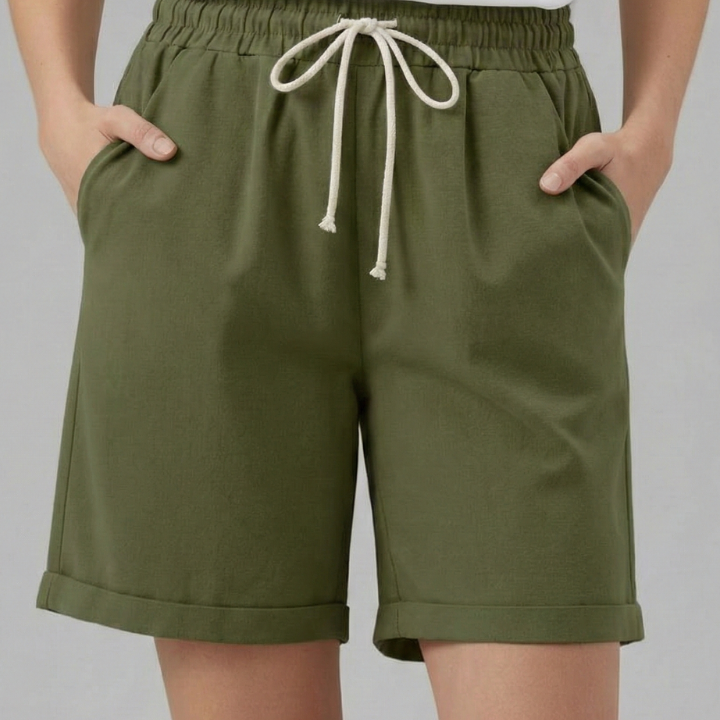 Women’s Shorts with Drawstring Waist and Side Pockets