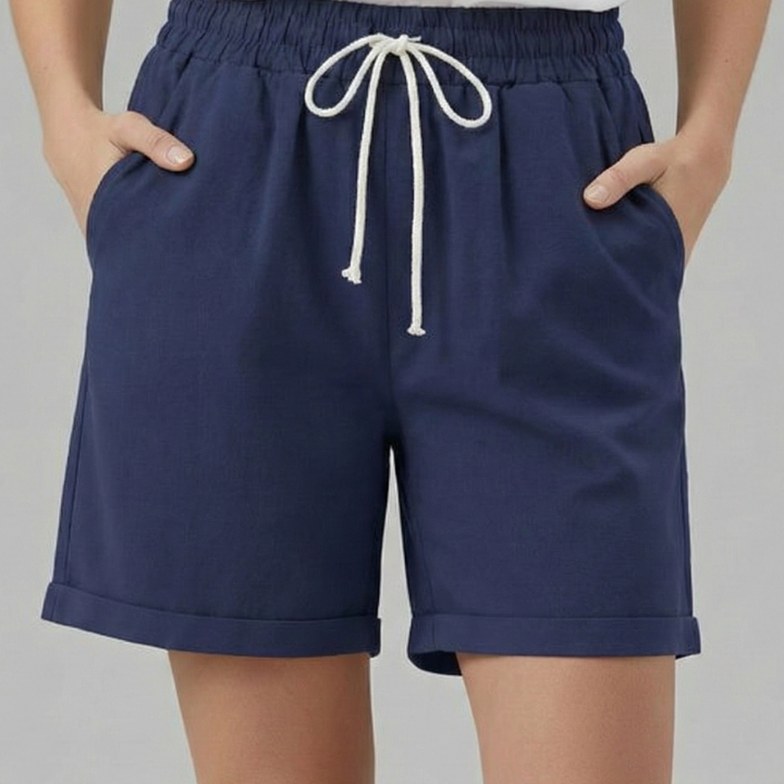 Women’s Shorts with Drawstring Waist and Side Pockets