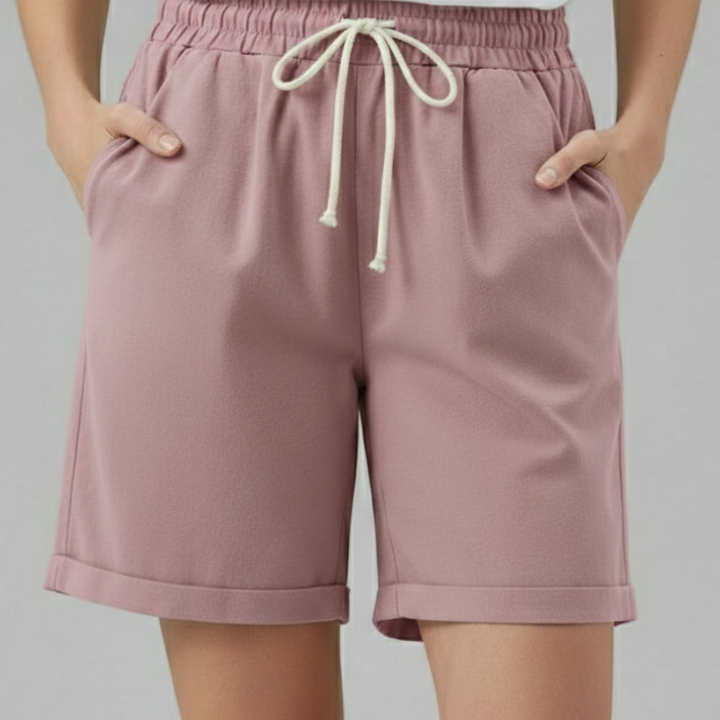 Women’s Shorts with Drawstring Waist and Side Pockets