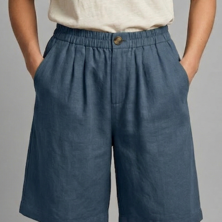 Women’s Shorts with Elastic Waistband and Side Pockets