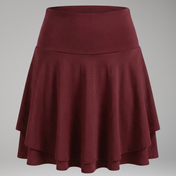 Women’s Skirt with High Waist and Built-In Shorts