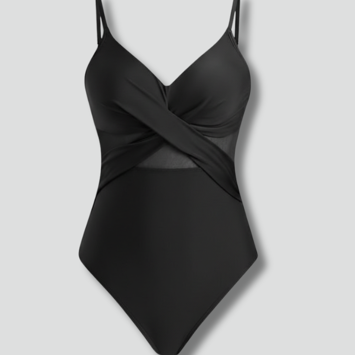 Women’s Swimsuit with Mesh Panels and Adjustable Straps