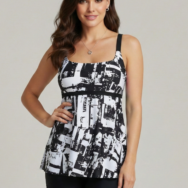 Women’s Tankini Set with Printed Top and Shorts