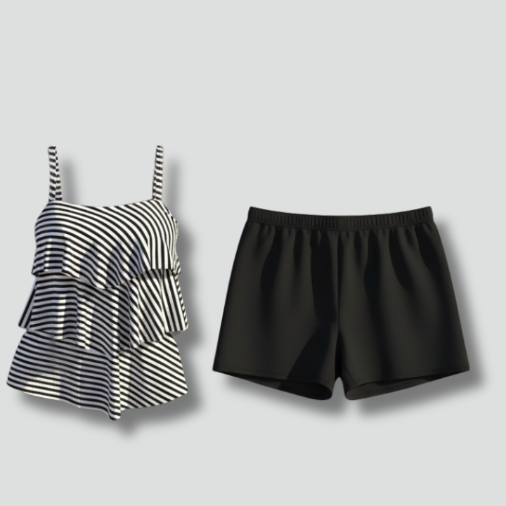 Women’s Tankini Set with Scoop Neck and Shorts