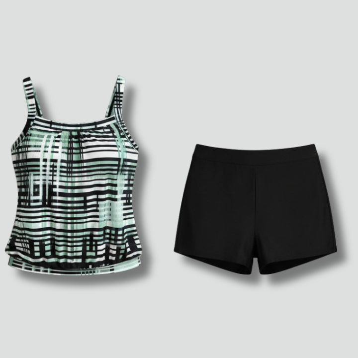 Women’s Tankini Set with Square Neck and Shorts