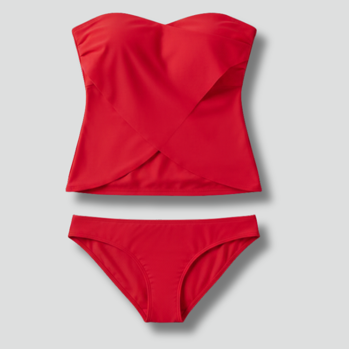 Women’s Tankini Set with Strapless Top and Shorts