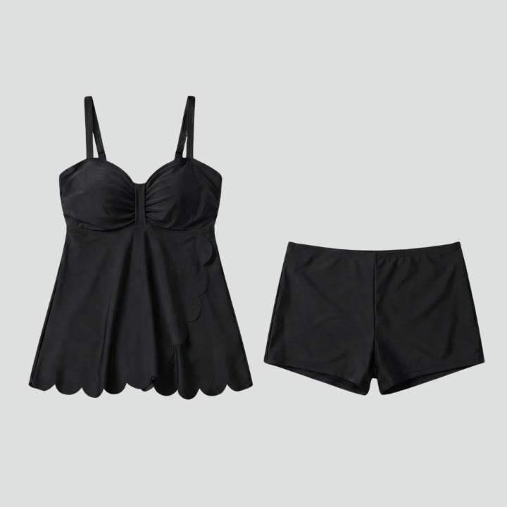 Women’s Tankini Set with Sweetheart Neck and Shorts
