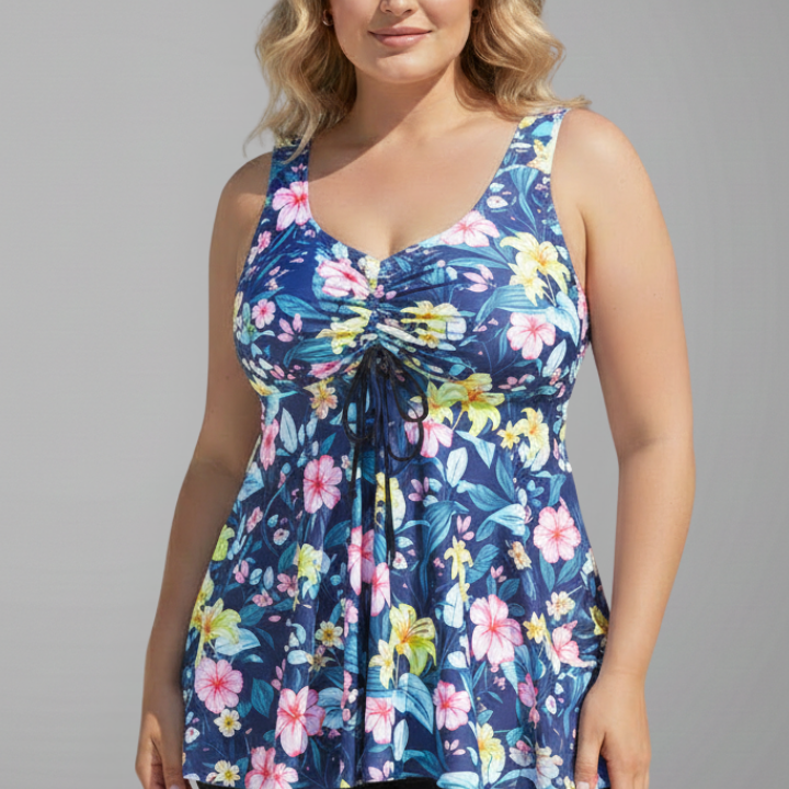 Women’s Tankini Set with V-Neck and Shorts