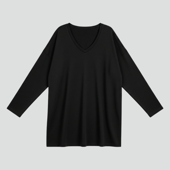 Women’s Top with V Neckline and Long Sleeves