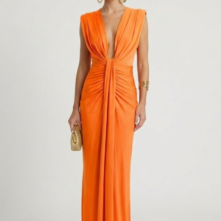 Women’s Maxi Dress with Elongated Shape